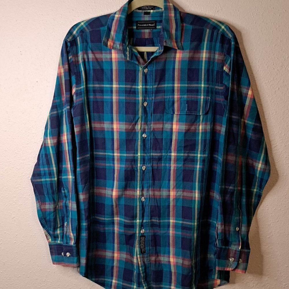 Preswick & Moore gentleman's fit single needle tailoring button down shirt Med